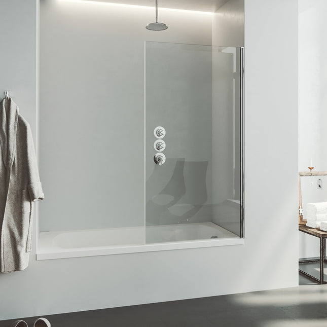 Mampara de bañera cromo transparente para baño diario | 3_BP