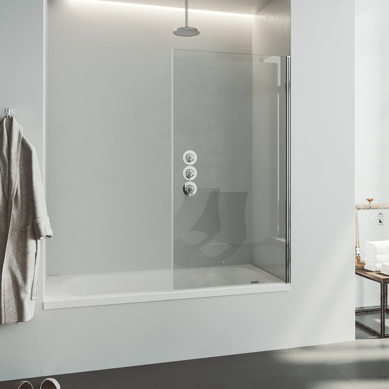 Mampara de bañera cromo transparente para baño diario | 3_BP