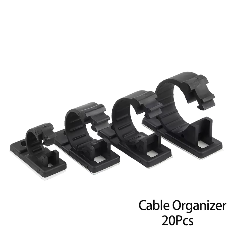 Organizador de cables autoadhesivo negro pack 20 unidadesBridasElectronics > Electronics Accessories > Cable Management > Cable Clips