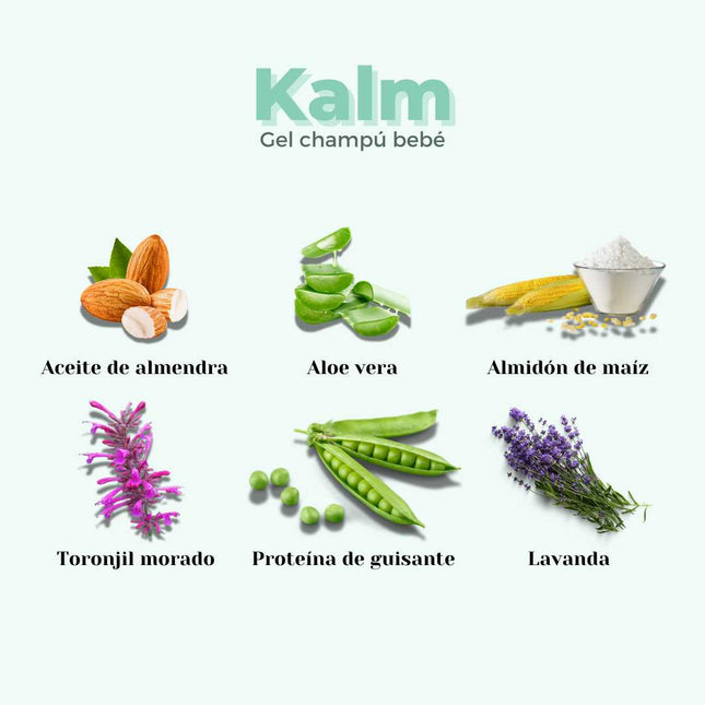 Champú gel suave para bebé con aloe vera y almendra dulce