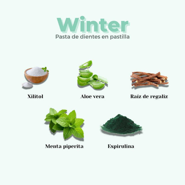 Pasta de dientes en pastilla anticaries y antiinflamatorio