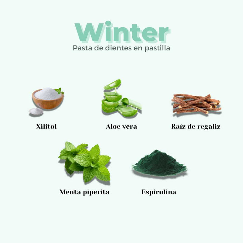 Pasta de dientes en pastilla anticaries y antiinflamatorio