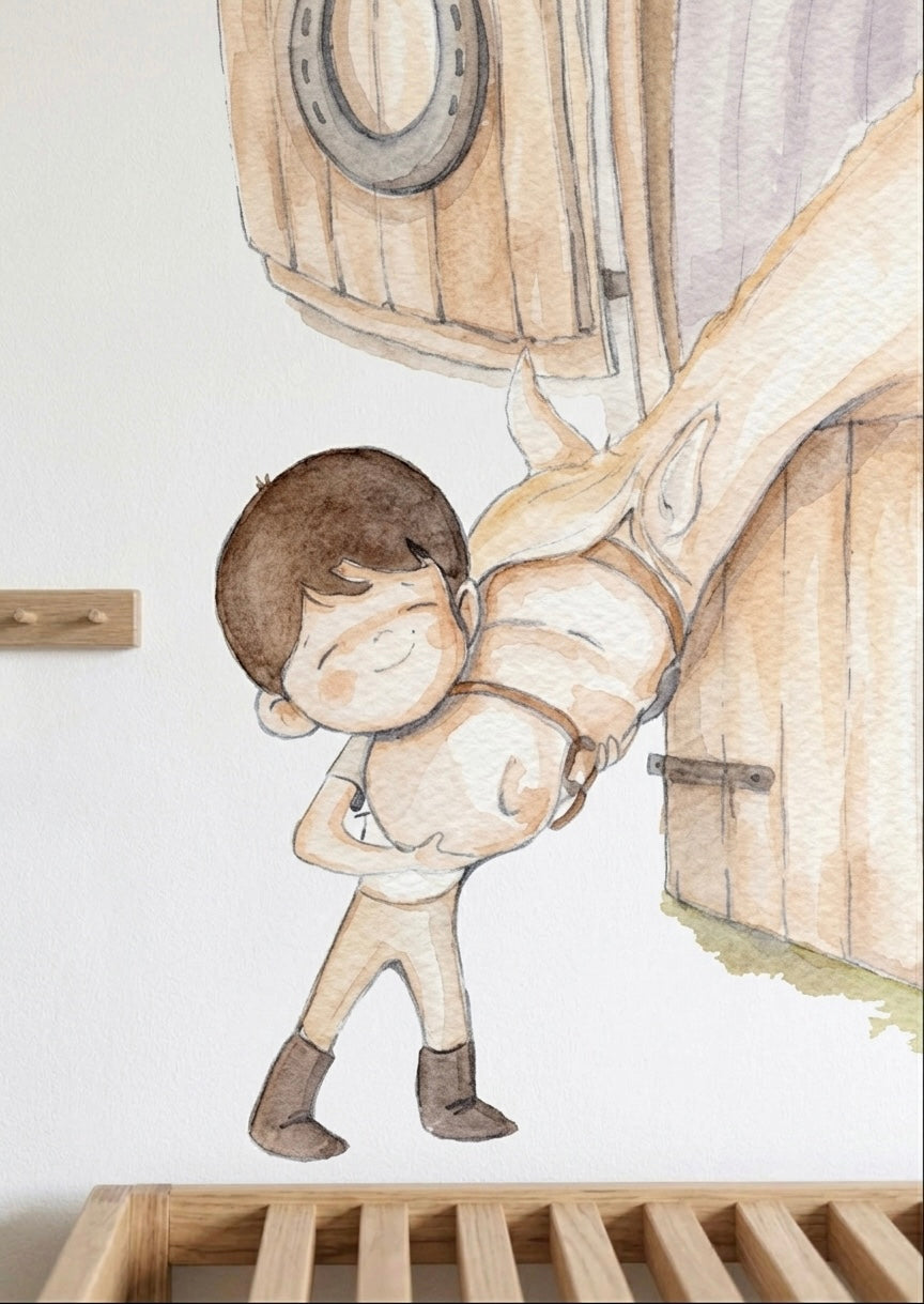 Vinilo decorativo infantil con caballos | Love Horse Boy
