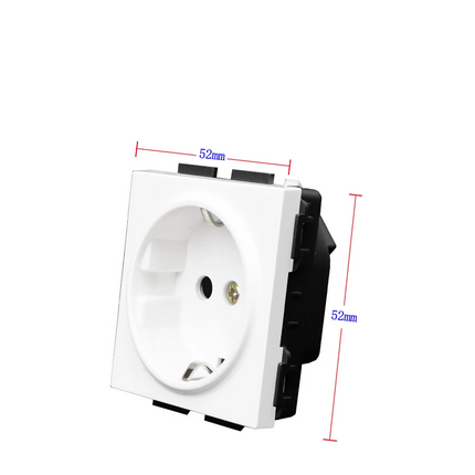 EU Standard Tempered Glass Panel Socket D1 Series 3 Colors