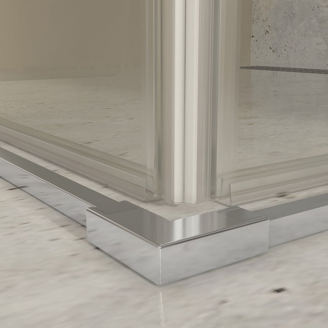 Mampara de ducha angular corredera cromo transparente | 3_BP