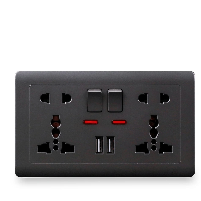 Enchufe universal doble de 5 orificios con indicador LED serie A3EnchufesHardware > Power & Electrical Supplies > Power Outlets & Sockets > Wall Outlets