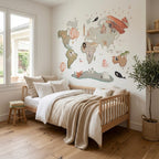 Children's decorative vinyl world map XL with balloons 220x180cm