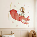 Hand-Painted Fast Plane Kids Wall Decal | Ideal for Children