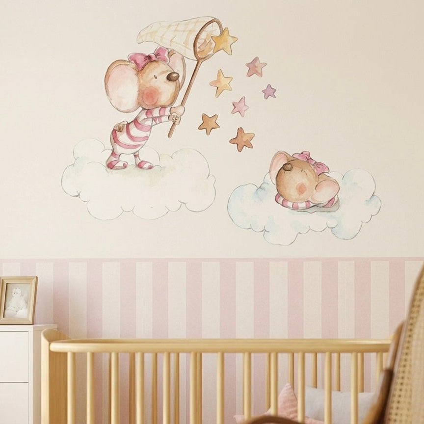 Vinilo decorativo infantil atrapando una estrella | niño