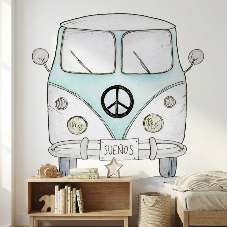 Vinilo infantil decorativo 95x95cm | Dibujos a mano