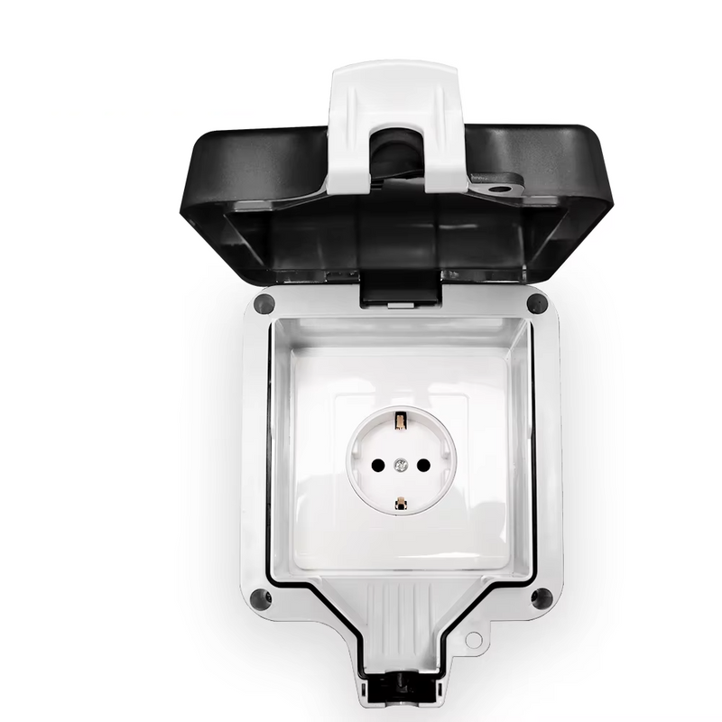 Caja impermeable IP66 para enchufe de instalación externa con cerraduraEnchufes