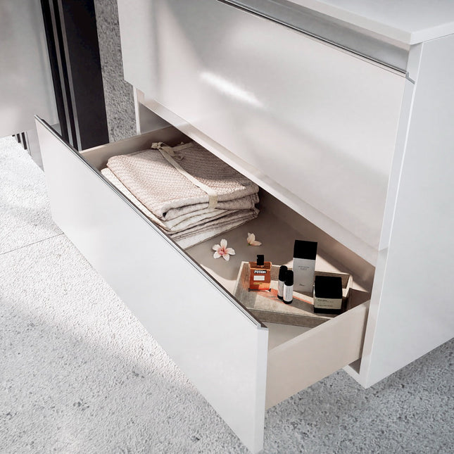 Conjunto mueble de baño suspendido | Blanco brillo | 3_BP