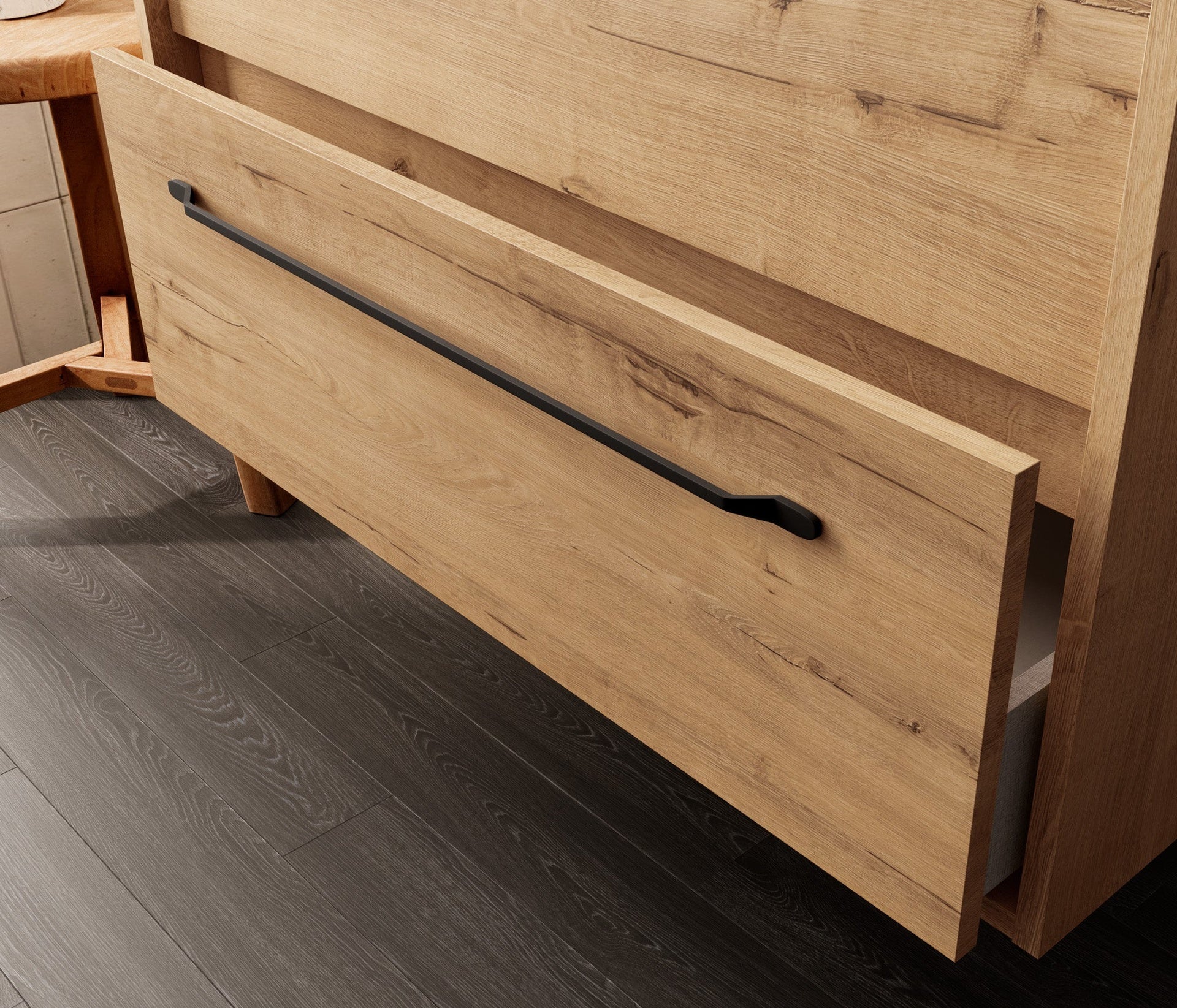 Mueble de baño sin lavabo con encimera roble ostippo ebony | 1_ES