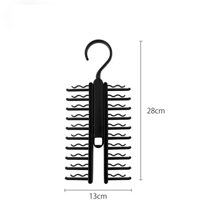 Percha con clip de almacenamiento de corbatas giratorio 360 grados