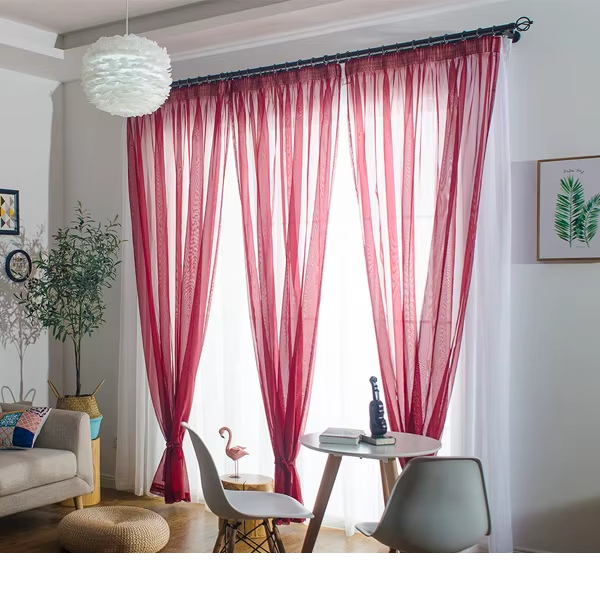 Cortinas transparente de colores solidosCortinas