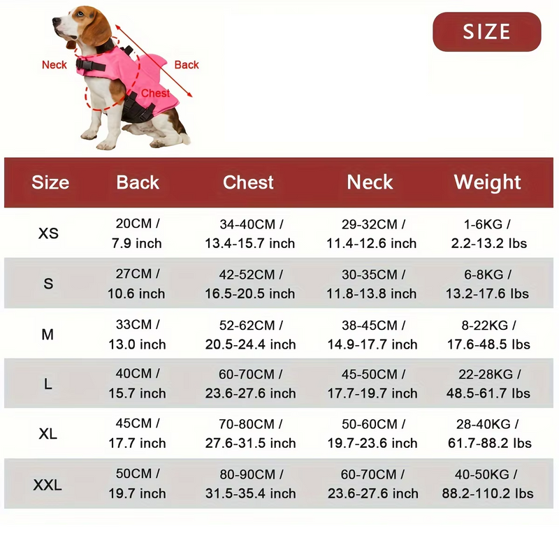 Chaleco salvavidas con aleta de tiburón para perrosAccesoriosAnimals & Pet Supplies > Pet Supplies > Pet Apparel > Pet Safety Vests
