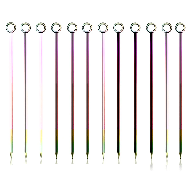 Set de 12 palillos de cóctel de acero inoxidable 11 cm · Reutilizables para aceitunas, frutas, Martini y decoración de bebidasPalillos de cóctelHome & Garden > Kitchen & Dining > Barware > Cocktail & Barware Tool Sets
