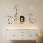 Vinilo decorativo infantil de animales de la selva | pintado a mano