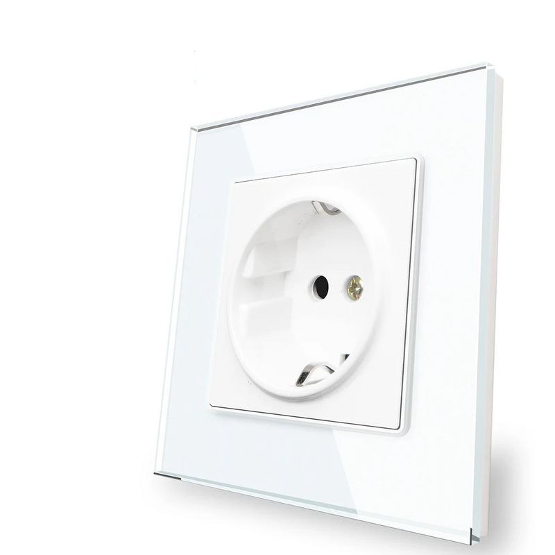 Enchufe con panel de cristal templado estándar EU Serie D1 en 3 coloresEnchufesHardware > Power & Electrical Supplies > Power Outlets & Sockets > Wall Outlets