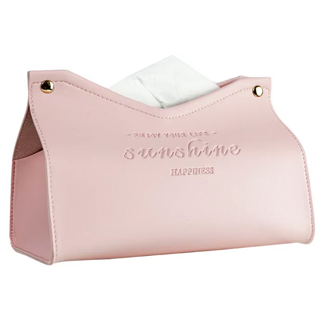 Colourful faux leather tissue box