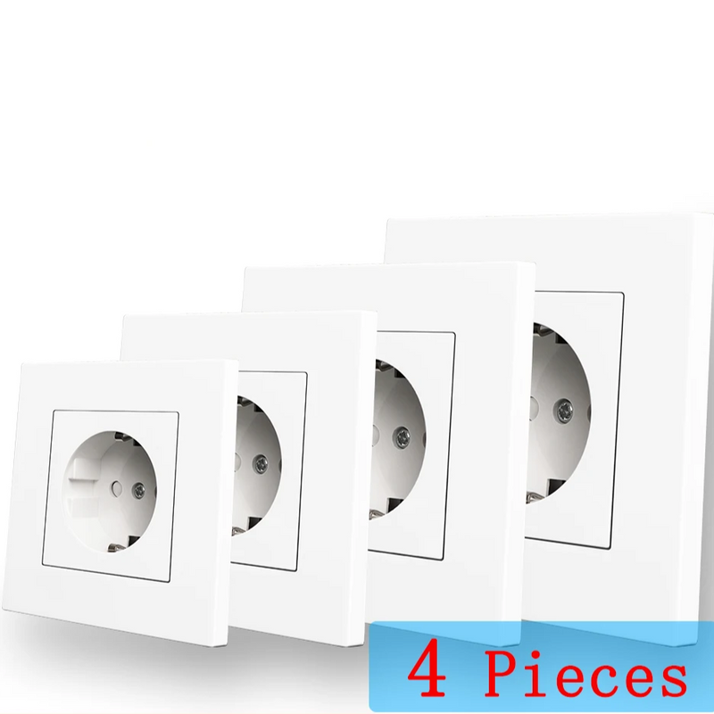 Enchufe de pared estándar europeo de PC de alta calidad en color blancoEnchufes