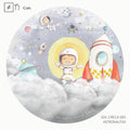 Vinilo infantil redondo Astronautas 95cm | para niños