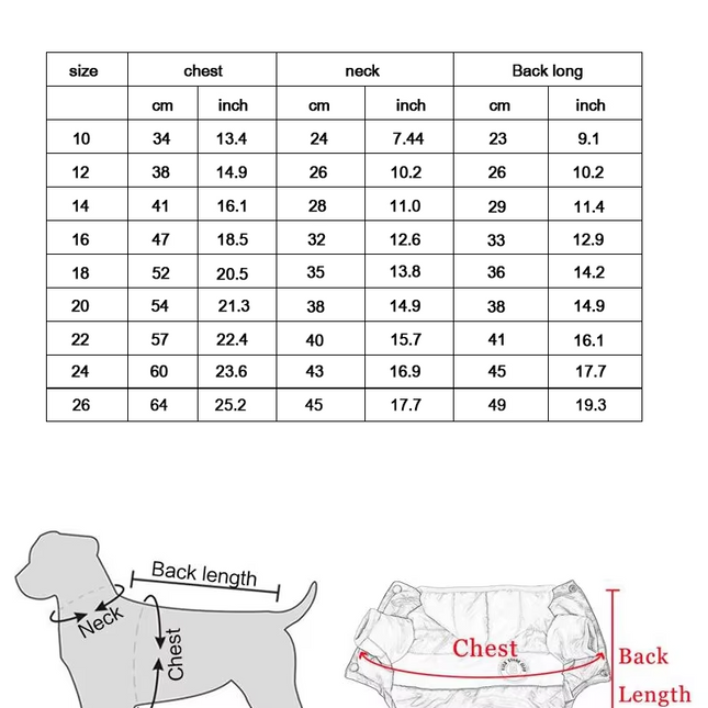 Abrigo impermeable y acolchado para perros pequeños