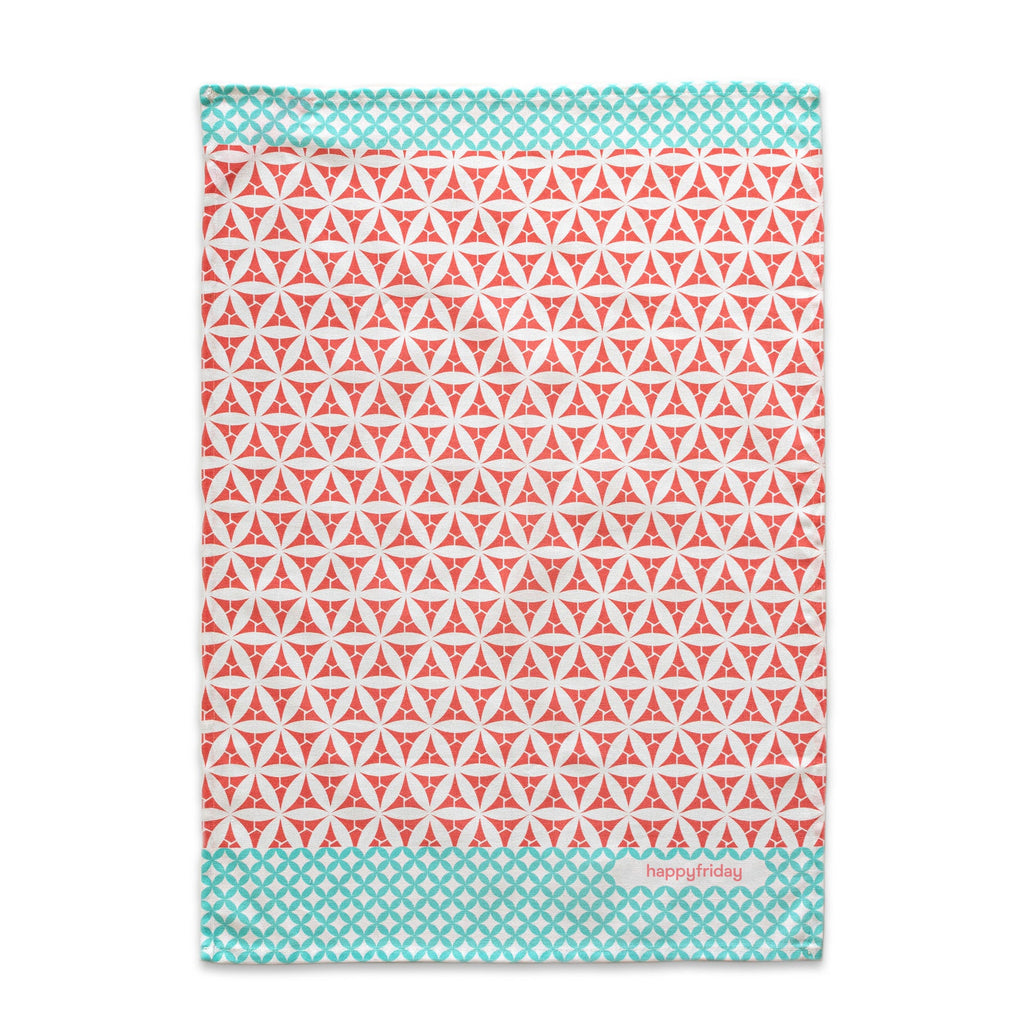 Pano de loiça com estampado de ramos florais, 2 unidades, 70x50 cm