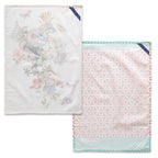 Pano de loiça com estampado de ramos florais, 2 unidades, 70x50 cm