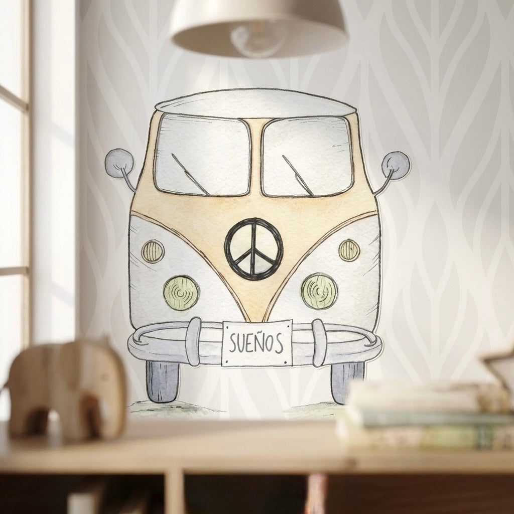 Hand-painted yellow decorative vinyl 95x95cm | children's
