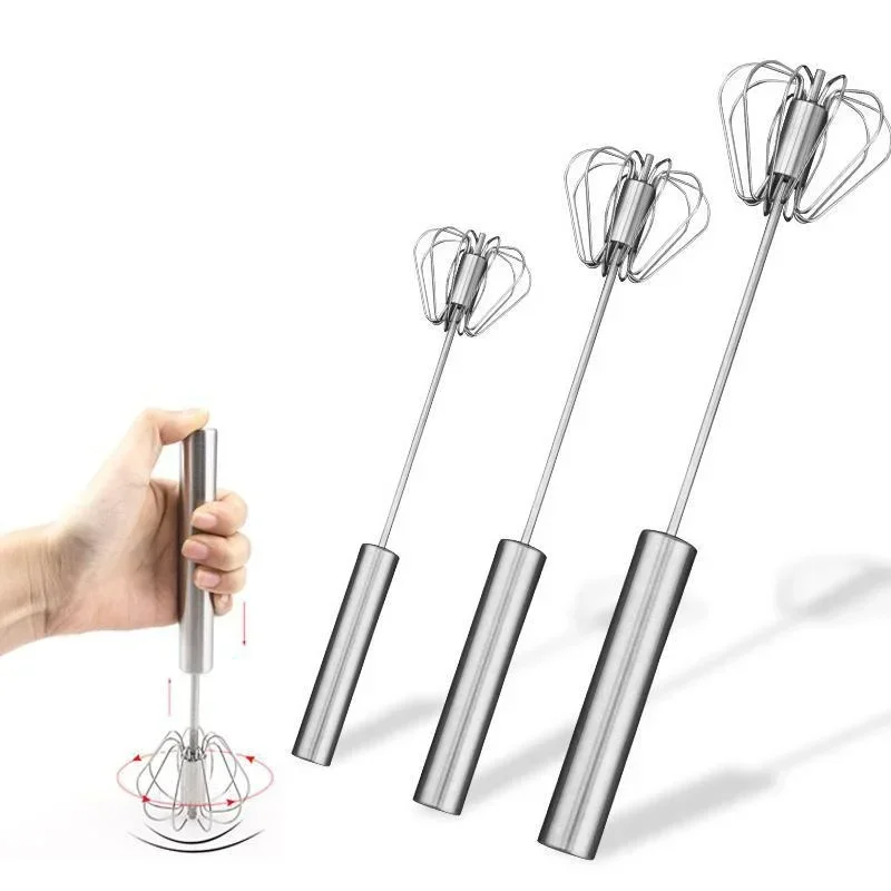 Batidor semiautomático de acero inoxidable – manual, sin batería, ideal para huevos, leche y salsasBatidoresHome & Garden > Kitchen & Dining > Kitchen Tools & Utensils > Whisks