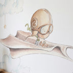 Children's decorative vinyl with a paper airplane design