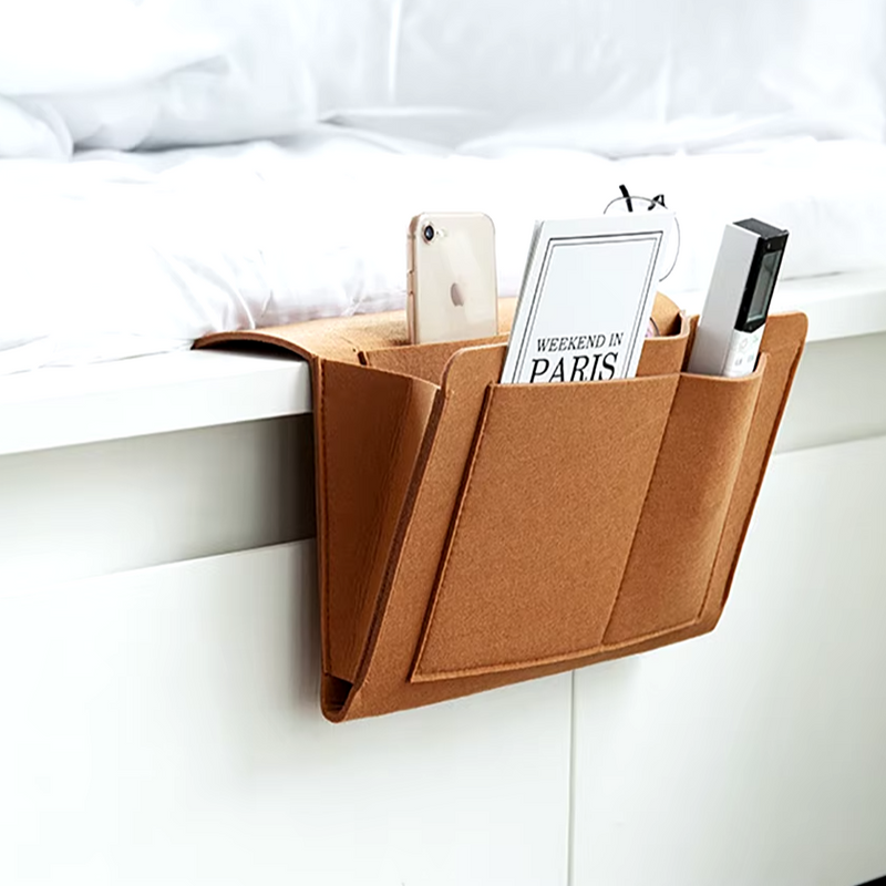Bolsa organizadora lateral de fieltro para la cama o sofáOrganizadores