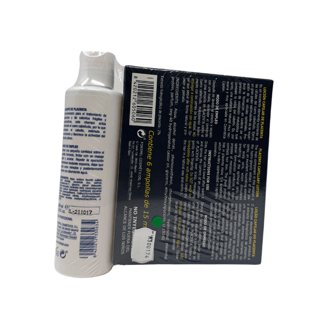 Placenta pack capilar 6 ampollas 15 ml champú 200 ml