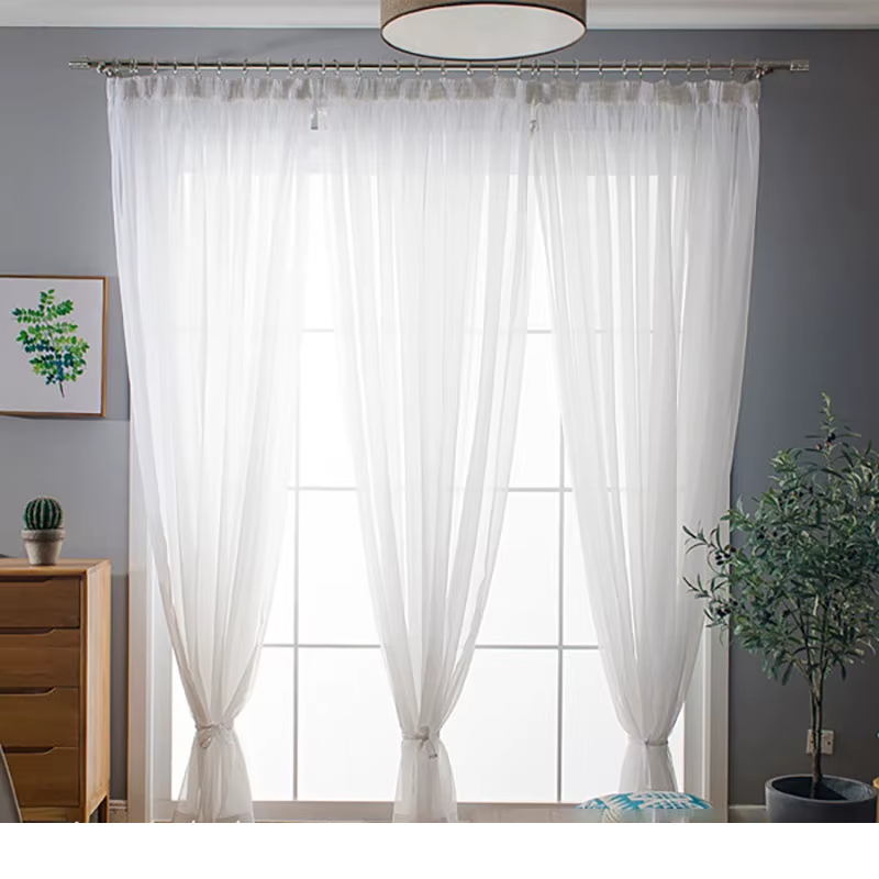 Cortinas transparente de colores solidosCortinas