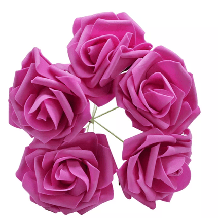 Grande fleur artificielle rose avec tige de 16 cm