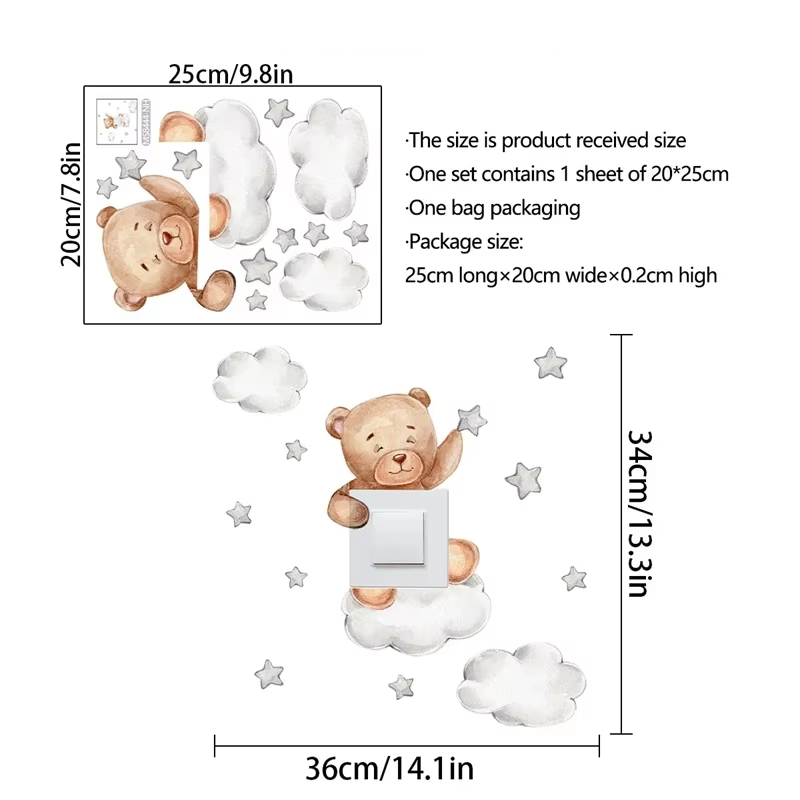 Pegatina para interruptor de animales de dibujosAdhesivos