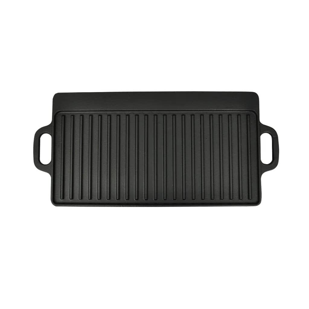 Placa parrilla de hierro fundido reversible 38x23cm 2 unidades