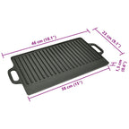 Placa parrilla de hierro fundido reversible 38x23cm 2 unidades