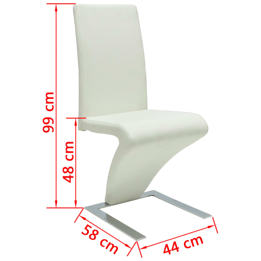 Sillas de comedor 2 unidades cuero sintético blanco