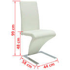 Sillas de comedor 2 unidades cuero sintético blanco