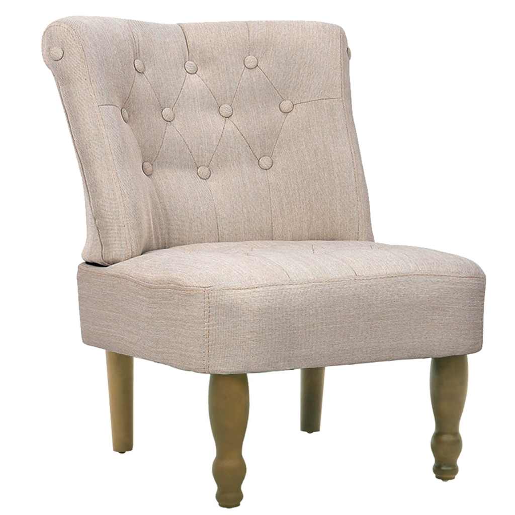 Sillón de estilo francés de tela color crema