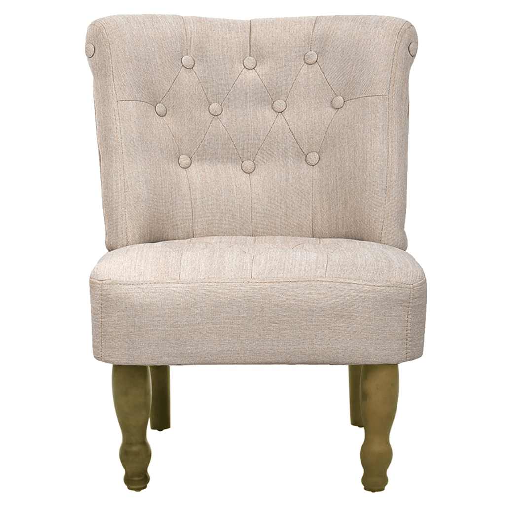 Sillón de estilo francés de tela color crema