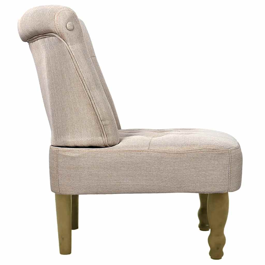 Sillón de estilo francés de tela color crema