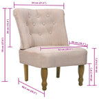 Sillón de estilo francés de tela color crema