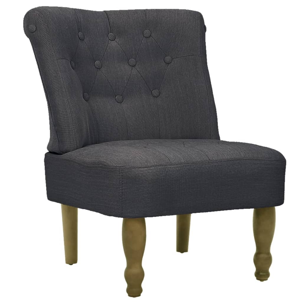 Sillón de estilo francés de tela gris