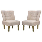Sillones de estilo francés 2 unidades tela color crema