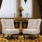 Poltronas de estilo francês 2 unidades tecido cor creme