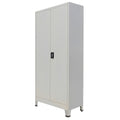Armario de oficina con 2 puertas acero gris 90x40x180 cm