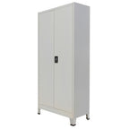 Armario de oficina con 2 puertas acero gris 90x40x180 cm